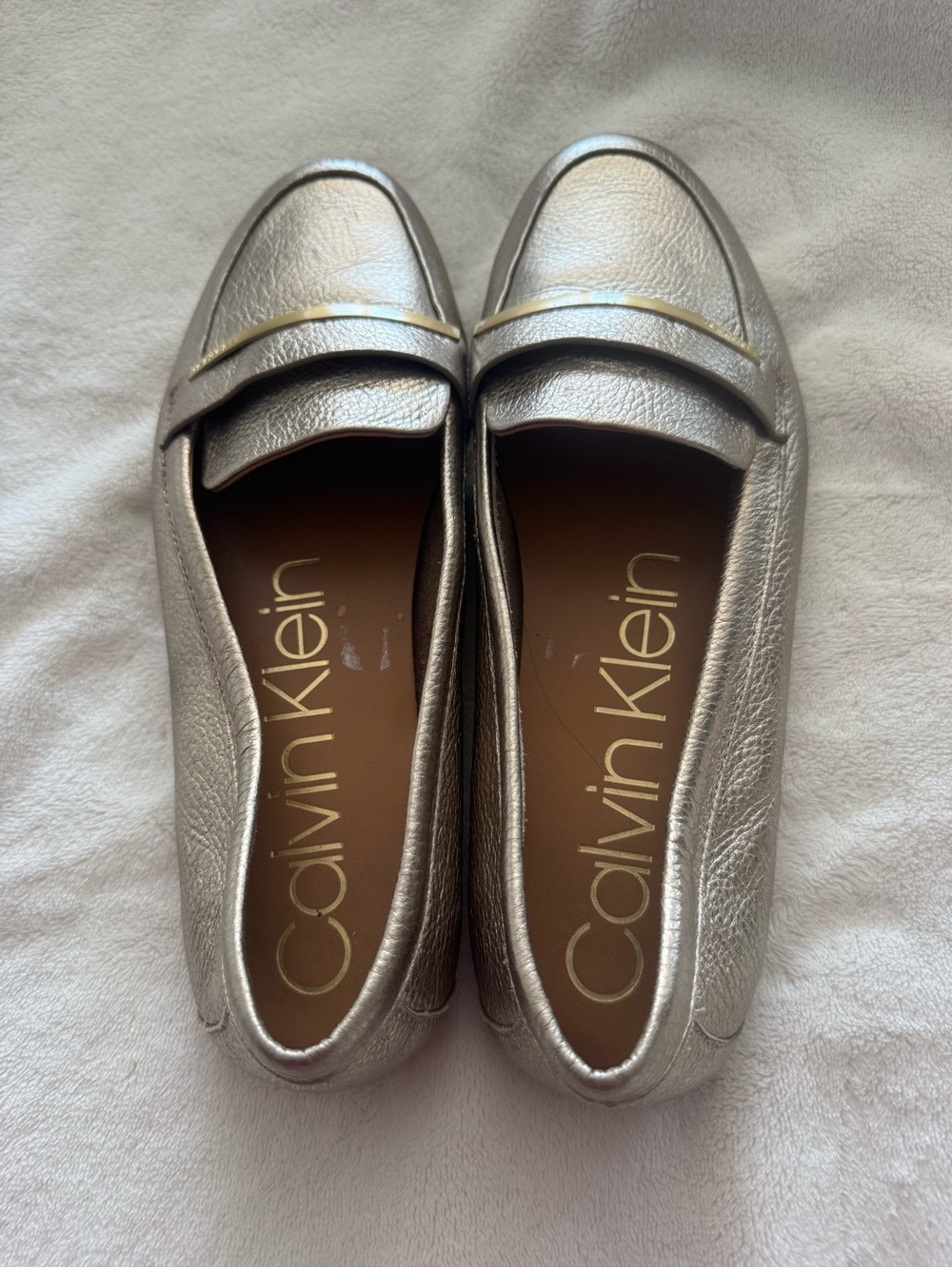 Calvin Klein Metallic Gold with Leather Loafers